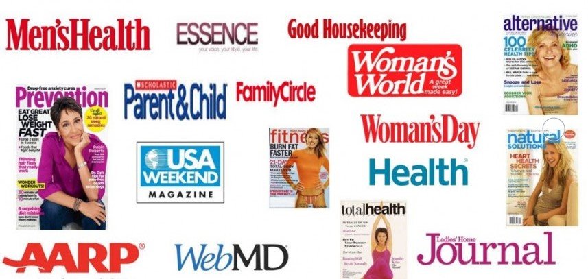 Health and Wellness magazine publications that Key4media has helped with